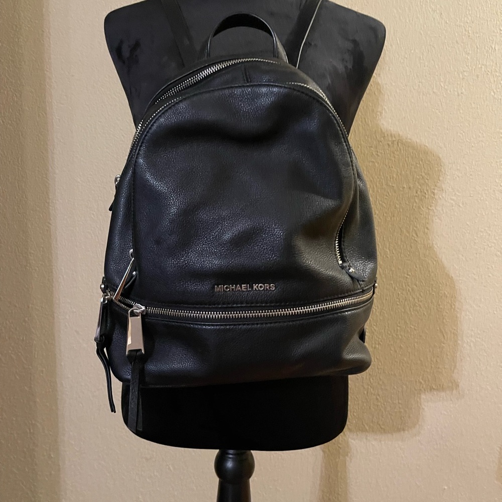 Michael Kors Black Leather Backpack
